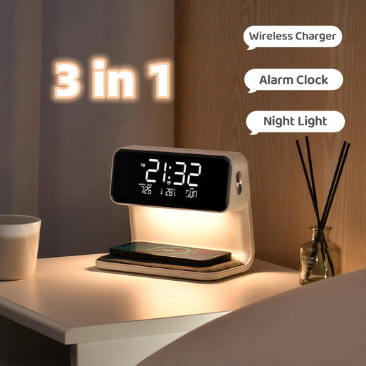 3-in-1 Wireless Charging Bedside Lamp